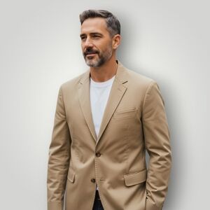 Tommy Hilfiger 38R Tan Cotton Blazer Coastal Grandpa‎ Smart Casual Spring